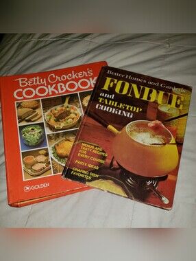 Betty Crocker Cookbook & Better Homes Fondue Book - Orange/Yellow Covers